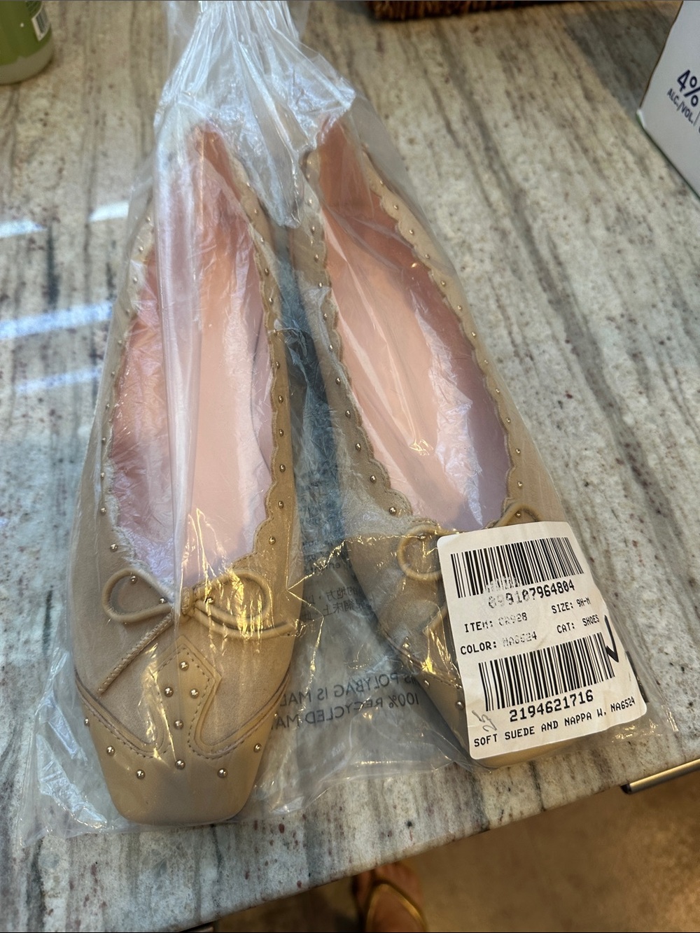 J. Crew Sophie ballet flats in studded suede scalloped bow - Picture 4 of 5